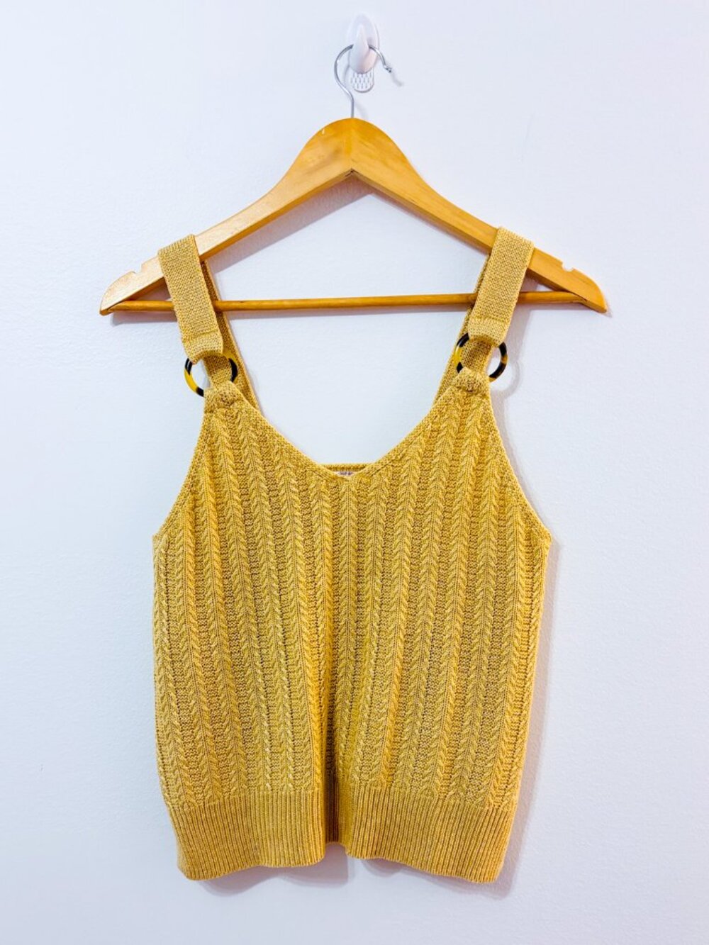 HIPPIE ROSE Beige Knit Tank Top | Boho Summer | Large